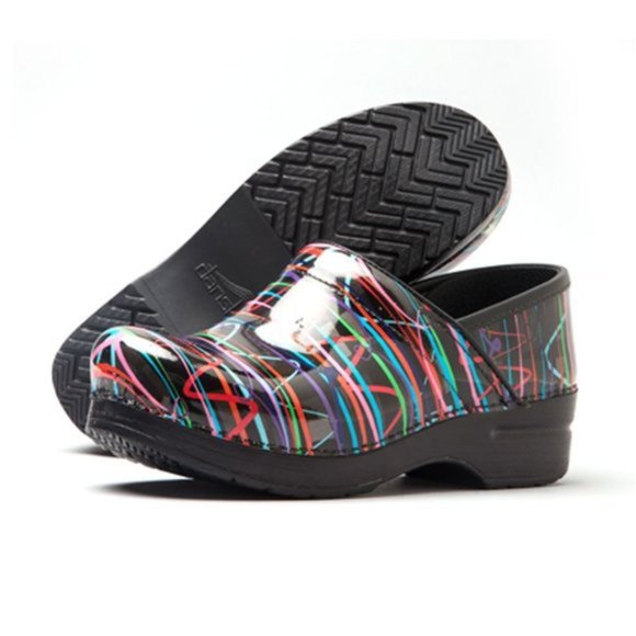 dansko multicolor clogs